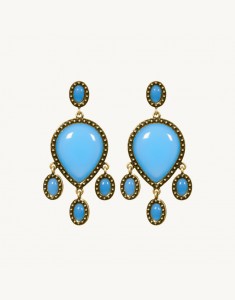 Haley Earrings-Brass Ox Blue Turquoise