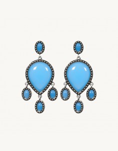 Haley Earrings - Silver Ox Blue Turquoise