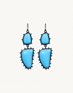 Skyler Earrings-Blue Turquoise Black