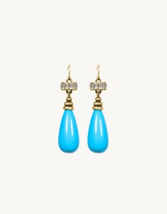 Corrinne Earrings-Gold Blue Turquoise