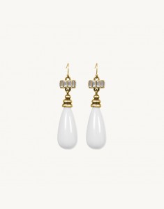 Corrinne Earrings-Gold White