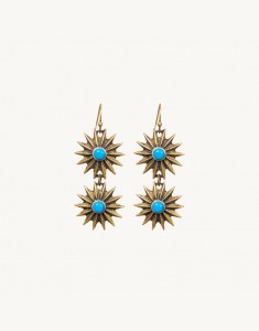 Brooklyn Earrings - Brass Ox Turquoise