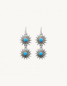 Brooklyn Earrings-Silver Ox Turquoise