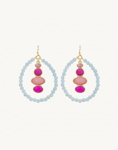 Sally Earrings-Light Blue Tonal Raspberry