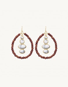 Sally Earrings-Wood Howlite